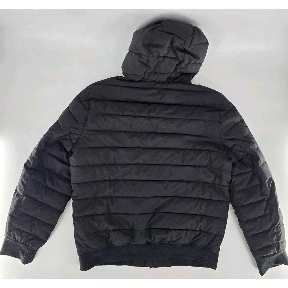 DKNY Quilted‎ Hooded Bomber Puffy Jacket Mens Sz M Black 4 Way Stretch NWT - Picture 8 of 10